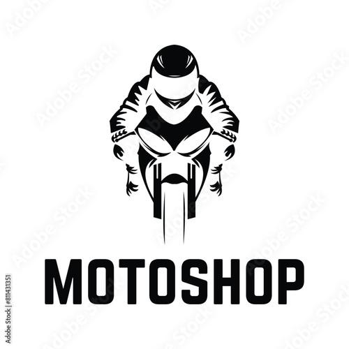 motoshop flat modern minimalist logo