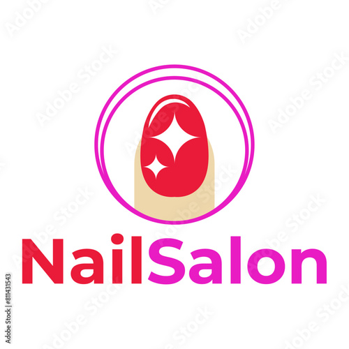 nail salon flat modern logo