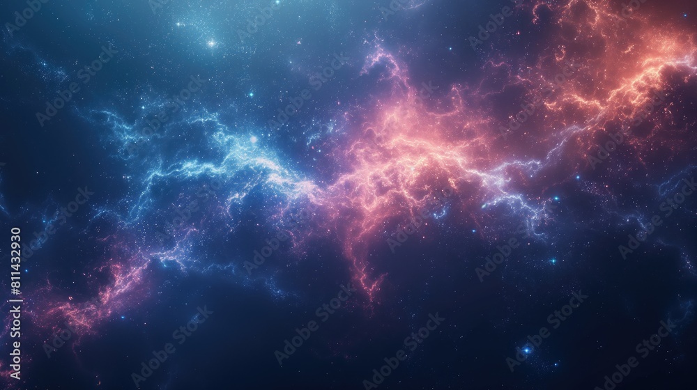 Galaxy Universe Stars Space Digital Art Wallpaper, Radiant Contemporary Abstract Artwork Background, Vibrant Backdrop Concept, Web Graphic Design Banner