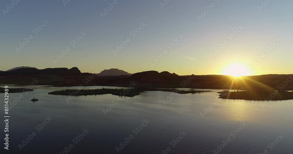 Majestic silhouette flying across lake Powell Majestic silhouette flying across lake Powell