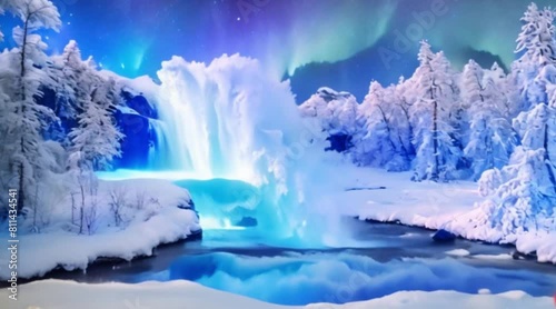 nature with waterfalls and rainbow