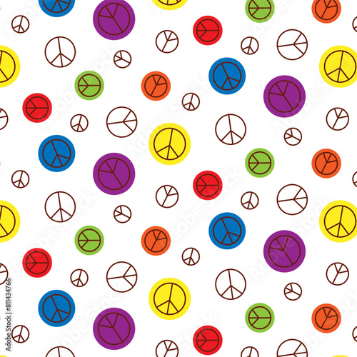 Colorful seamless pattern with LGBT symbols. Lesbians, gays, bisexuals, transsexuals. LGBT holiday colors. Cartoon texture on a white background for decoration and printing of packaging and fabric.