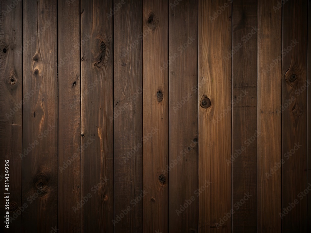 Obraz premium Wooden wall background or texture, Dark brown wooden planks