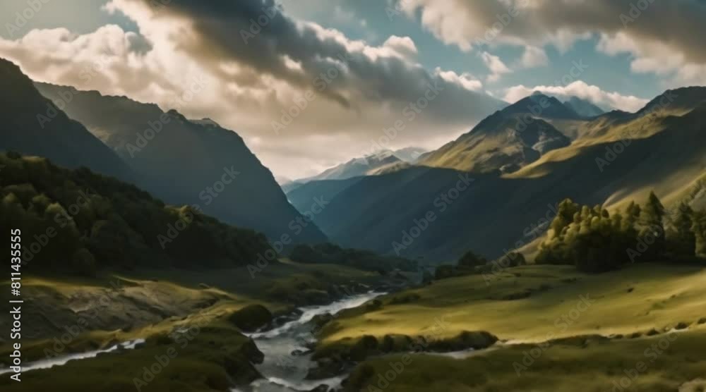nature forest clouds fog trees hills sunset Panorama nature forest clouds fog trees hills sunset Panorama