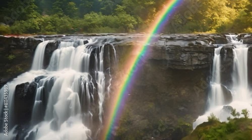 waterfall with beautiful rocks 