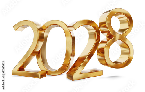 year 2028 golden symbol iso...