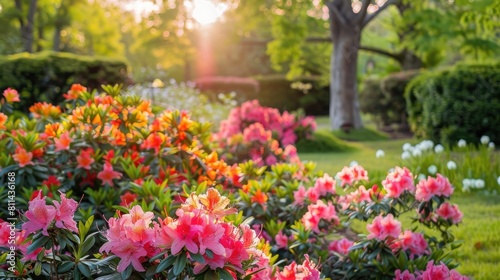 Multiple azaleas in a garden