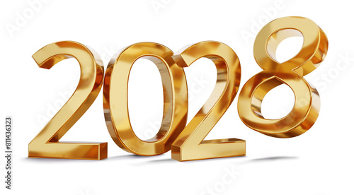 year 2028 golden symbol iso...