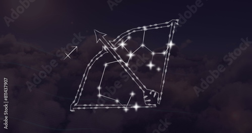 Image of sagittarius star sign with glowing stars