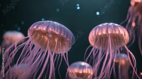 Mystical Glowing Jellyfish Dance photo