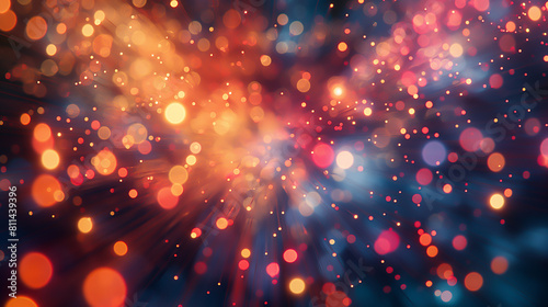 Abstract Christmas background with sparkling bokeh lights
