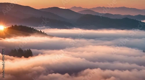 Clouds over the mountain photo