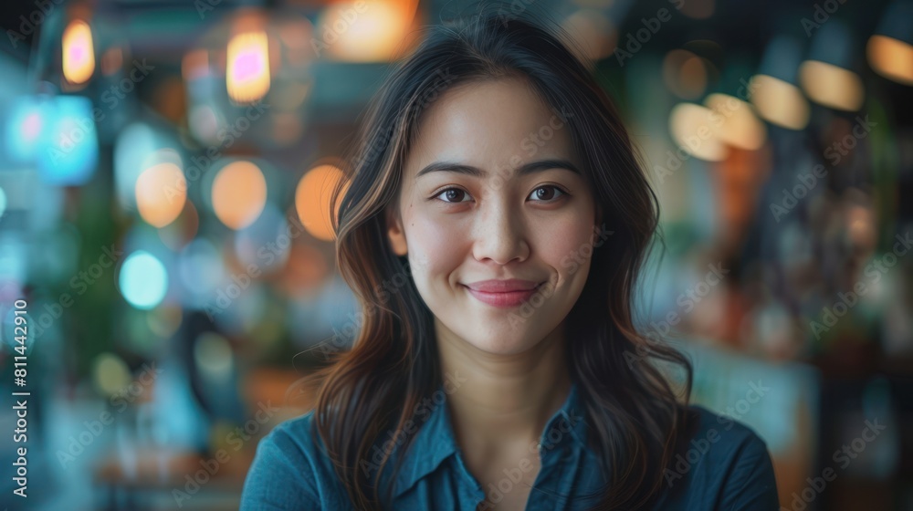 Successful Businesswoman Using Digital Tablet in Urban Setting - Wide Shot with Genuine Smile Successful Businesswoman Using Digital Tablet in Urban Setting - Wide Shot with Genuine Smile