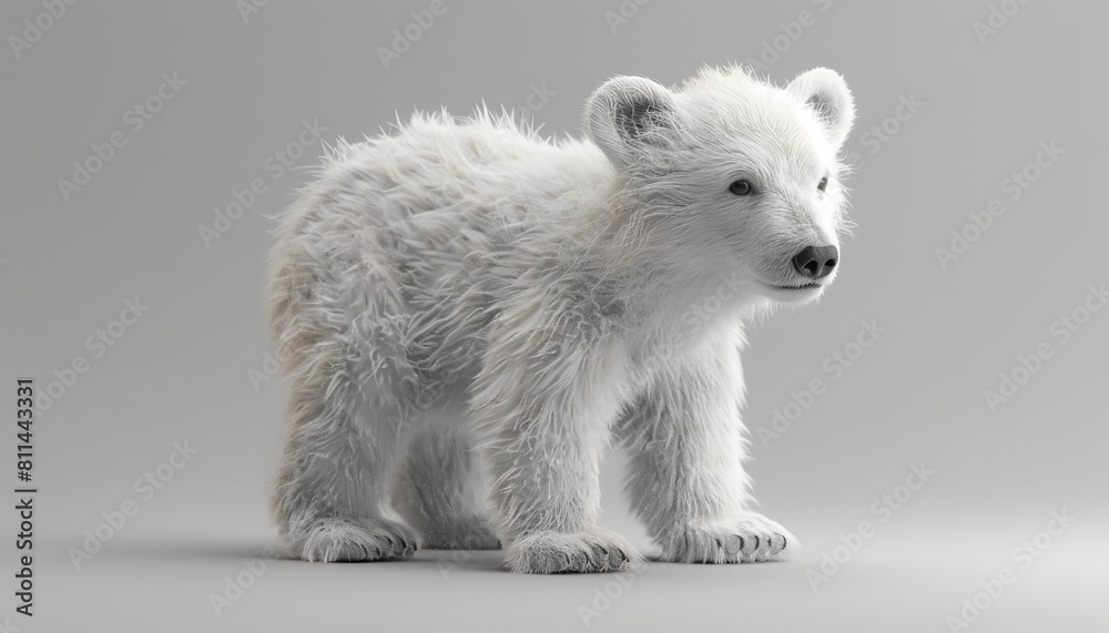 a 3d render of a polar bear cub a 3d render of a polar bear cub