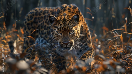 a 3d render of the resilience and beauty of the Amur leopard, the rarest big cat on Earth photo
