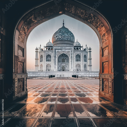 Majestic View of Taj Mahal at Sunrise, Agra, India