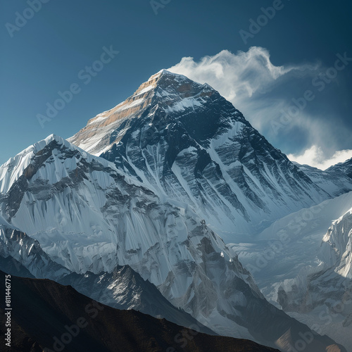 Majestic Mount Everest Summit at Sunrise