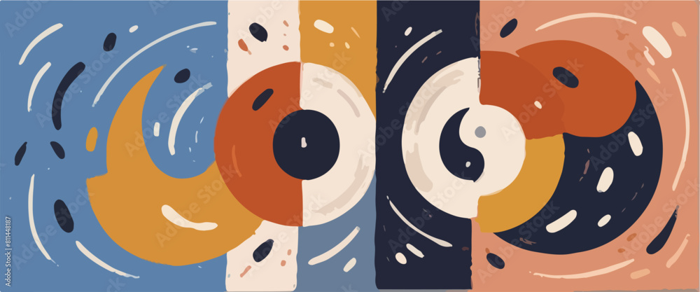 Obraz premium Illustrations of Energy Balance - Yin and Yang Symbolizing Harmony and Alignment