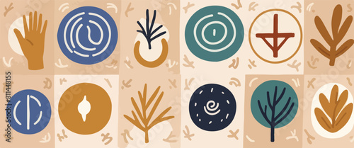 Illustration of Religious Symbols - Christian Cross and Others