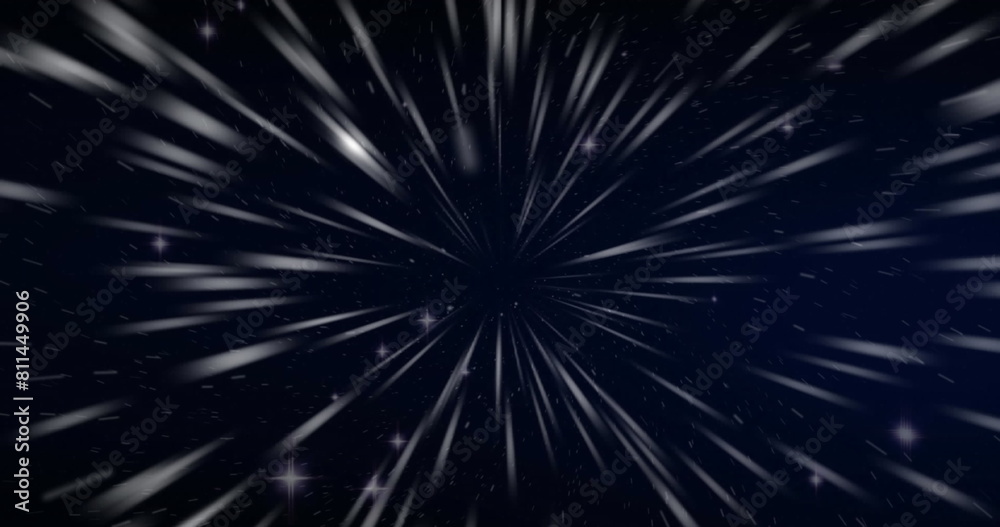 Image of light spots and trails on black background Image of light spots and trails on black background