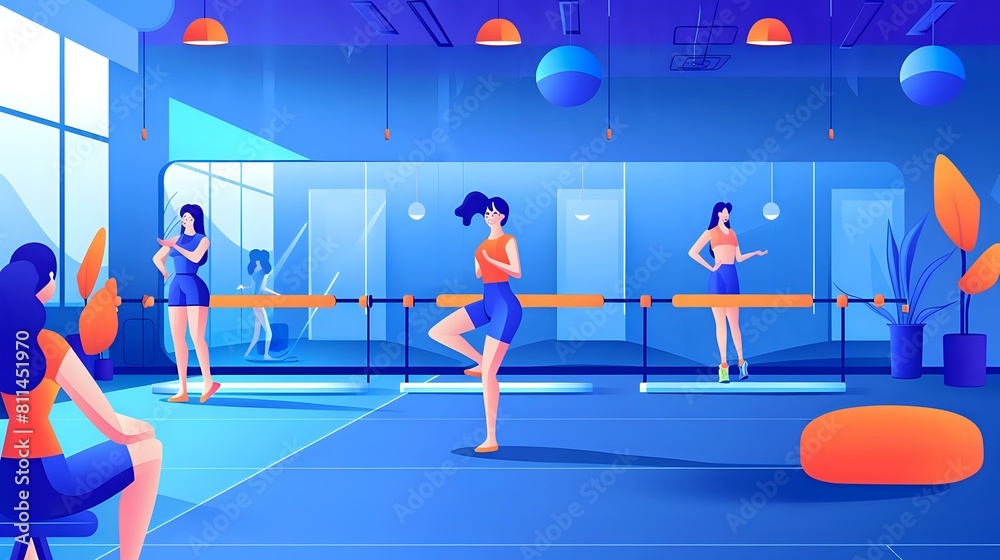 Woman Radiating Happiness in Vibrant Aerobics Class Woman Radiating Happiness in Vibrant Aerobics Class