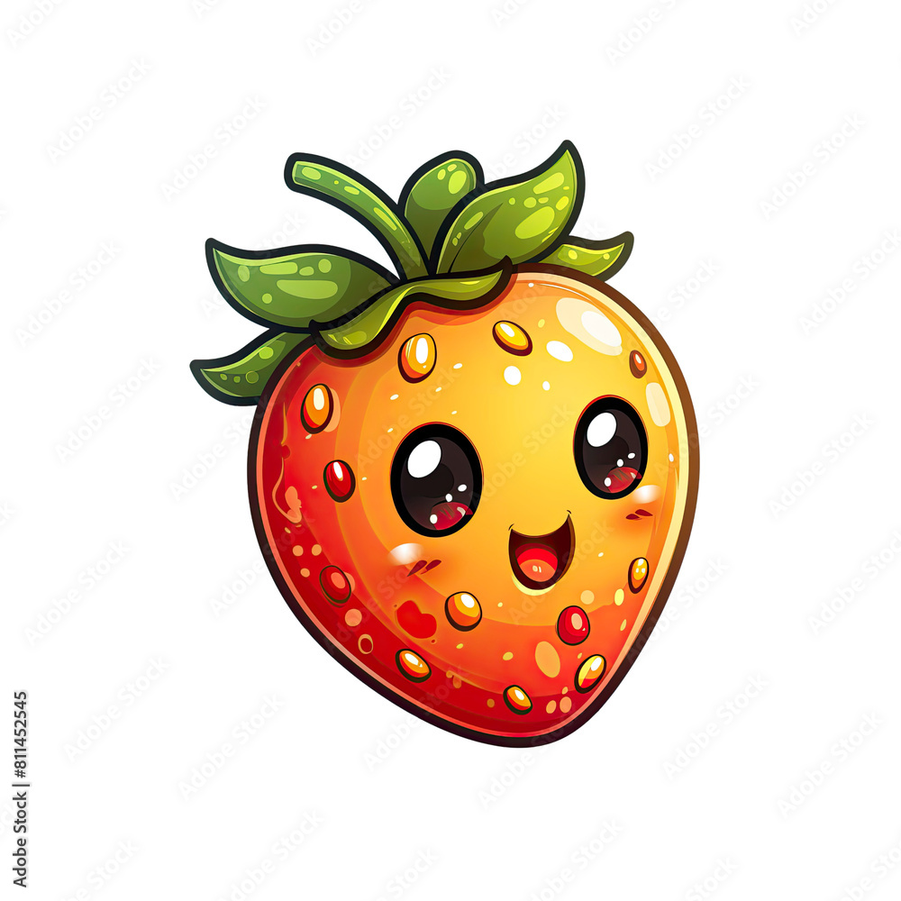 Obraz premium Pepino Flat Colors Cartoon Icon, Isolated Transparent Background Images