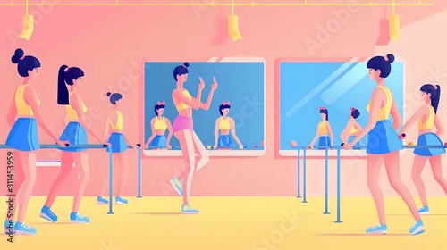 Woman Engaging in Various Exercises in Aerobics Class