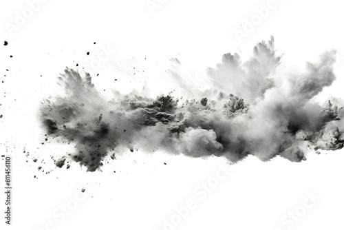 Chaos erupts as debris scatters wildly, isolated on white background or png transparent background.