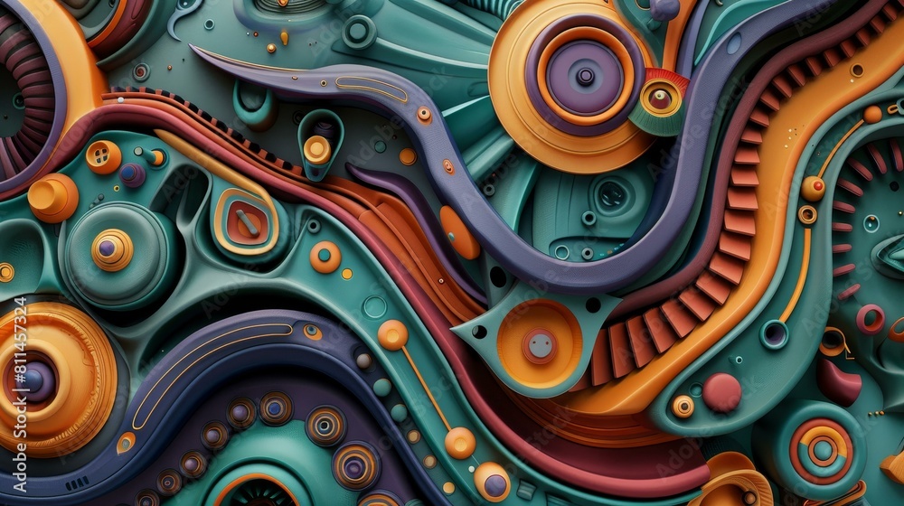 A multilayered digital art piece with interwoven elements, Ai Generated A multilayered digital art piece with interwoven elements, Ai Generated
