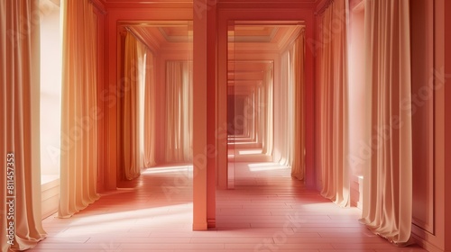 Envision a room where every wall opens to a unique environment, beyond normal spatial limits, Ai Generated
