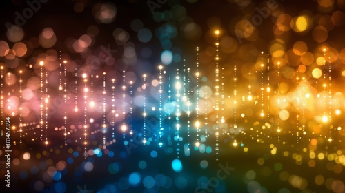 Wallpaper Mural Glowing particle dots with colorful dots in abstract background, concept of light shining sparkling particles dots bokeh in blur color background,  Torontodigital.ca