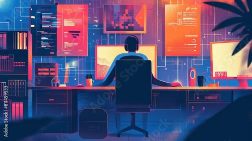 Design a series of visually appealing posters featuring catchy slogans and vibrant graphics to promote cybersecurity awareness in workplaces and educational institutions photo
