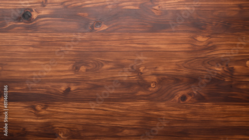 wood brown grain texture, dark wall background, top view of wooden table. Generative Ai