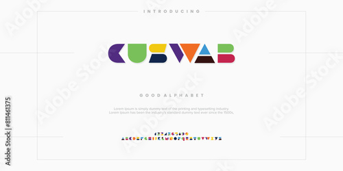 Modern minimal abstract alphabet fonts. Typography colorful creative font. vector illustration