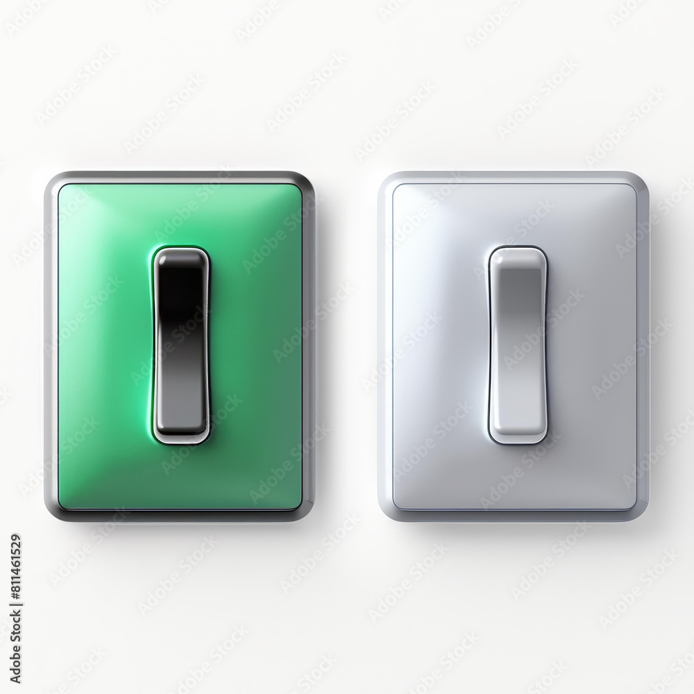 Sleek onoff toggle buttons with clear lettering, Ai Generated Sleek onoff toggle buttons with clear lettering, Ai Generated