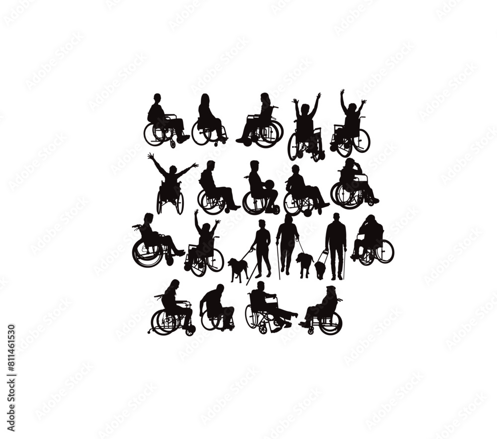 Disabled Activity Silhouettes, art vector design Disabled Activity Silhouettes, art vector design