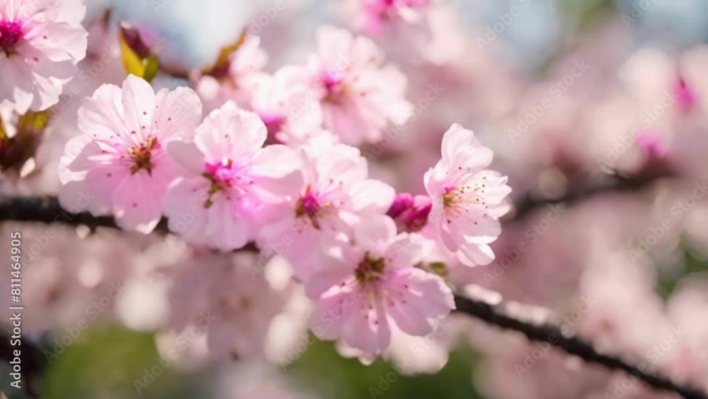 Captivating Display of Pink Cherry Blossoms in Full Bloom. AI Generated. Captivating Display of Pink Cherry Blossoms in Full Bloom. AI Generated.