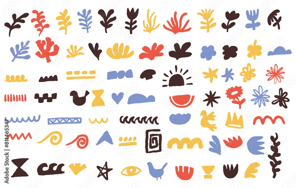 Hand drawn organic shape modern boho design elements Hand drawn organic shape modern boho design elements