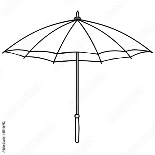 Outdoor Umbrella outline coloring book page line art illustration digital drawing