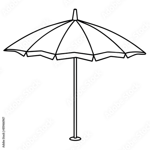 Outdoor Umbrella outline coloring book page line art illustration digital drawing