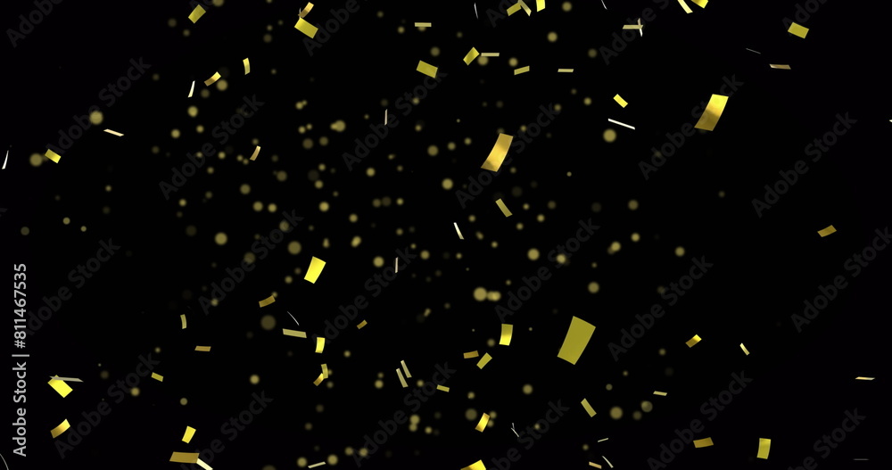 Image of confetti over black background Image of confetti over black background