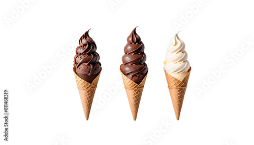 ice cream cone transparent background dessert chocolate food cold sweet isolated glac� white vanilla snack wafer waffle soft summer sugar refreshment favor dairy ream delicious