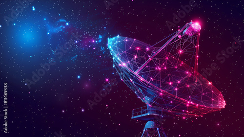 Directional radio antenna Astronomy Abstract image, generative Ai