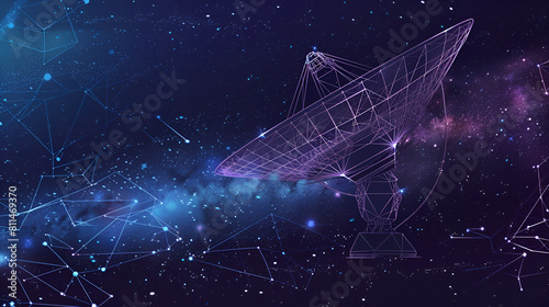 Directional radio antenna Astronomy Abstract image, generative Ai photo