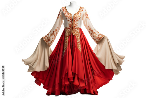 Authentic Kathak dance costume adorned with delicate embroidery.