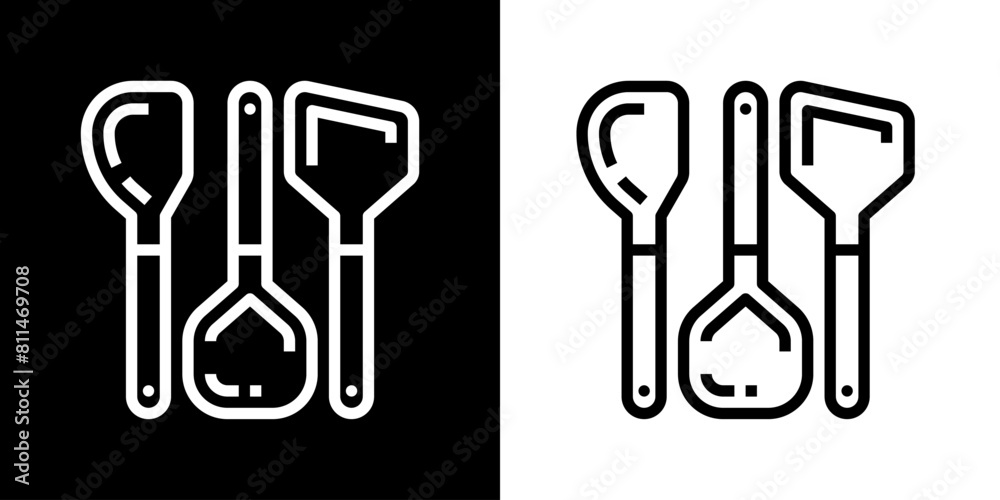 Fototapeta premium Cooking icon. Cook. Food icon. Cooking utensil icon. Kitchen tool icon. Black icon. Silhouette icon.