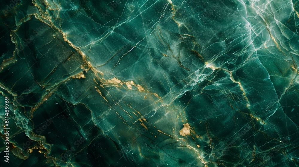A breathtaking close-up view of a green marble surface with golden veins delicately weaving through it, their shimmering presence adding a touch of elegance and refinement to the composition A breathtaking close-up view of a green marble surface with golden veins delicately weaving through it, their shimmering presence adding a touch of elegance and refinement to the composition