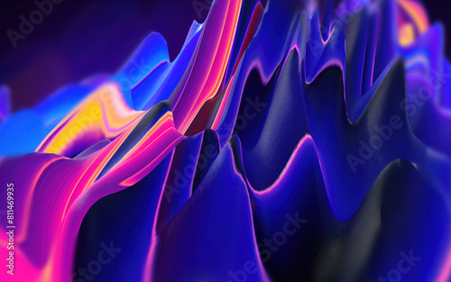 Multicolor glossy and shiny plastic wave abstract background.