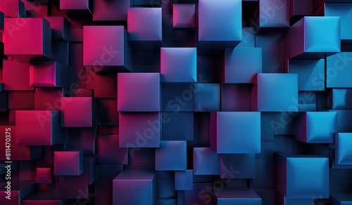 Technological patterns, with gradient blue and purple theme, abstract background, created with AI