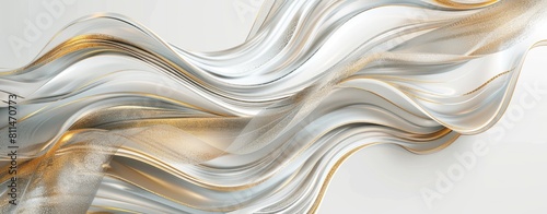 Abstract 3d render of white and gold texture, background, luxurious, created with AI